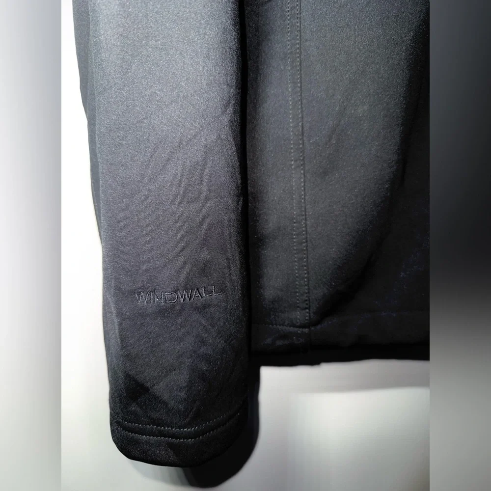 The North Face Windwall Zip Up Collared Jacket Black Polyester Men’s Size XL